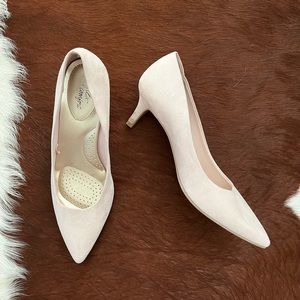Dexflex Comfort Heels- Pale Pink Suede